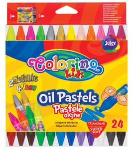 Olajpasztell kréta készlet, 24 db, COLORINO Kids Trio, háromszögletű