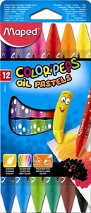 Olajpasztell kréta 12db, MAPED Color`Peps, 12 különböző szín