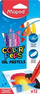 Olajpasztell kréta 12db, MAPED Color`Peps, 12 különböző szín