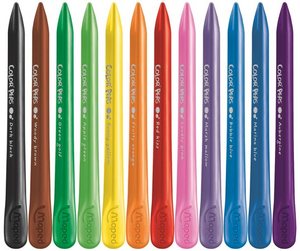 Zsírkréta 12 db, MAPED Color Peps PlastiClean, háromszögű, 12 szín