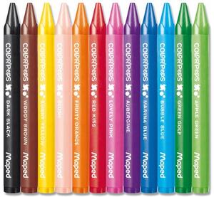 Zsírkréta 12 db, MAPED Color Peps Wax, 12 különböző szín