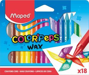 Zsírkréta 18 db, MAPED Color Peps Wax, 18 különböző szín