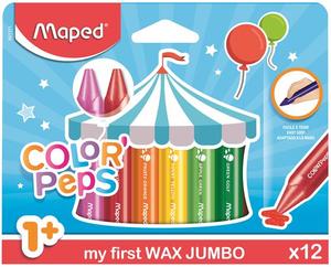 Zsírkréta 12 db, MAPED Color Peps Maxi Wax, 12 különböző szín
