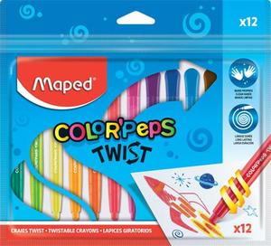 Zsírkréta 12 db, MAPED Color Peps, kitekerhető, 12 különböző szín