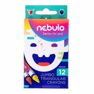 Zsírkréta 12 db-os, NEBULO, Jumbo, háromszögalakú testtel