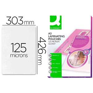 Lamin&aacute;l&oacute; f&oacute;lia A3, Q-CONNECT 125 mic, 100 lap , f&eacute;nyes, v&iacute;ztiszta