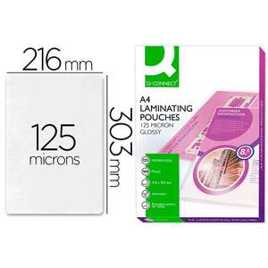 Lamin&aacute;l&oacute; f&oacute;lia A4, Q-CONNECT 125 mic, 100 lap , f&eacute;nyes, v&iacute;ztiszta