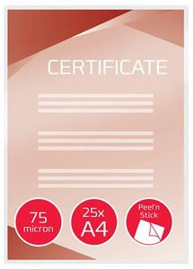 Lamin&aacute;l&oacute; f&oacute;lia A4, GBC, 75 mic, 25 db-os, &ouml;ntapad&oacute;s, f&eacute;nyes