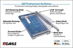 Papírvágógép A4, DAHLE 560, karos, vágáshossz: 340 mm, 4 lap