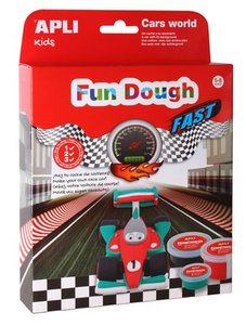 Gyurma versenyautó APLI 13970 Fun Dough (3 tégely/készlet)
