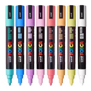 Dekormarker UNI Posca PC-5M, 1,8-2,5 mm, 8 db-os pasztell színek