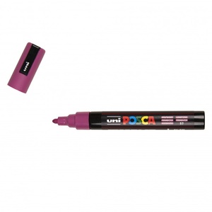 Dekormarker UNI Posca PC-5M, kúpos, 1,8-2,5 mm, málnapiros