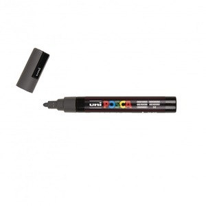 Dekormarker UNI Posca PC-5M, kúpos, 1,8-2,5 mm, mélyszürke