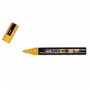 Dekormarker UNI Posca PC-5M, kúpos, 1,8-2,5 mm, okkersárga
