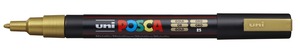 Dekormarker UNI Posca PC-3M, kúpos, 0,9-1,3 mm, arany