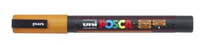 Dekormarker UNI Posca PC-3M, kúpos, 0,9-1,3 mm, csillámló narancs