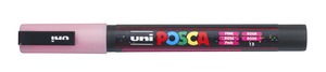 Dekormarker UNI Posca PC-3M, kúpos, 0,9-1,3 mm, csillámló rózsaszín
