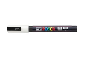 Dekormarker UNI Posca PC-3M, kúpos, 0,9-1,3 mm, fehér