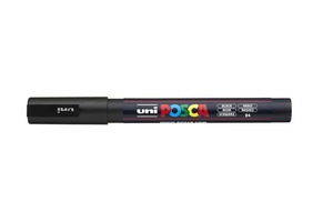 Dekormarker UNI Posca PC-3M, kúpos, 0,9-1,3 mm, fekete