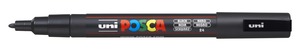 Dekormarker UNI Posca PC-3M, kúpos, 0,9-1,3 mm, fekete