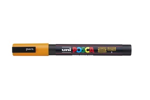 Dekormarker UNI Posca PC-3M, kúpos, 0,9-1,3 mm, ragyogó sárga