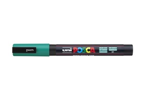Dekormarker UNI Posca PC-3M, kúpos, 0,9-1,3 mm, smaragd zöld
