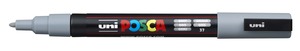 Dekormarker UNI Posca PC-3M, kúpos, 0,9-1,3 mm, szürke
