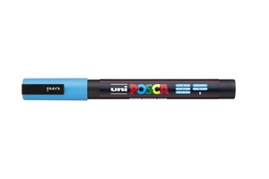 Dekormarker UNI Posca PC-3M, kúpos, 0,9-1,3 mm, világoskék