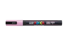 Dekormarker UNI Posca PC-3M, kúpos, 0,9-1,3 mm, világos rózsaszín