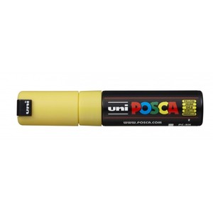 Dekormarker UNI Posca PC-8K, vágott hegyű, 8 mm, sárga
