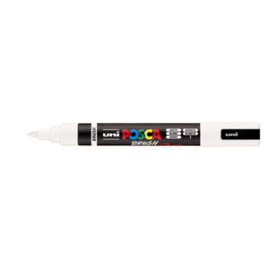 Dekormarker UNI Posca PC-5BR, kúpos, 1-4 mm, fehér (1)