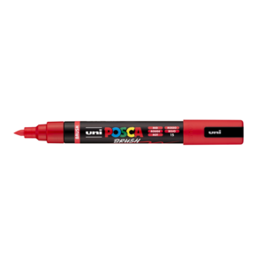 Dekormarker UNI Posca PC-5BR, kúpos, 1-4 mm, piros (15)