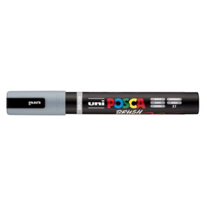 Dekormarker UNI Posca PC-5BR, kúpos, 1-4 mm, szürke (37)