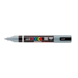 Dekormarker UNI Posca PC-5BR, kúpos, 1-4 mm, szürke (37)