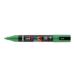 Dekormarker UNI Posca PC-5BR, kúpos, 1-4 mm, zöld (6)