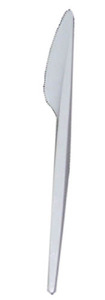 Műanyag kés, 16 cm, GRS, többször használatos, 100 db-os, fehér