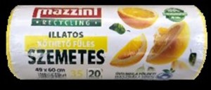 Szemeteszs&aacute;k 35 l, MAZZINI, k&ouml;thető f&uuml;les, 20 db-os, citrus illat&uacute;,