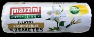 Szemeteszs&aacute;k 35 l, MAZZINI, k&ouml;thető f&uuml;les, 20 db-os, feh&eacute;r vir&aacute;g ill