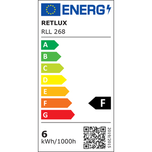 LED izzó, E14, 6W, kis gömb, RETLUX RLL 268, 470lm, meleg fehér