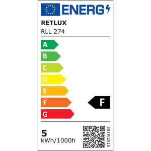 LED izzó, E14, 5W, kis gömb, RETLUX RLL 274, 400lm, hideg fehér