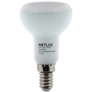 LED izzó, E14, 6W, reflektor, RETLUX RLL 280, 470 ml, hideg fehér