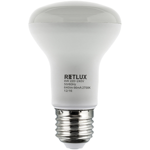 LED izzó, E27, 8W, reflektor, RETLUX RLL 281, 640 ml, meleg fehér