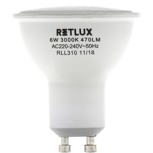 LED izzó, GU10, 6W, spot, RETLUX RLL 310, 3 lépésben tompítható,