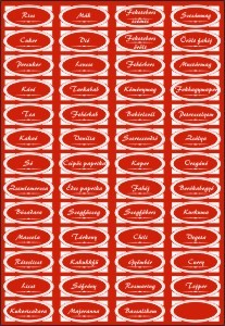Fűszeres matrica, 330x233 mm, "D" jelű öntapadós műanyag