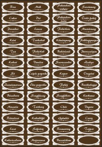 Fűszeres matrica, 330x233 mm, "D" jelű öntapadós műanyag