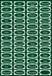 Fűszeres matrica, 330x233 mm, "D" jelű öntapadós műanyag