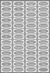Fűszeres matrica, 330x233 mm, "D" jelű öntapadós műanyag