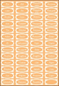Fűszeres matrica, 330x233 mm, "D" jelű öntapadós műanyag