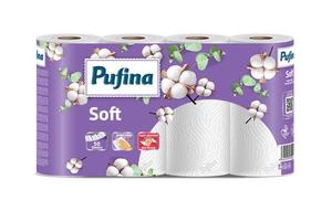 Kéztörlő, 2 rétegű, PUFINA Soft, 50 lap, 4 tekercses papírtörlő