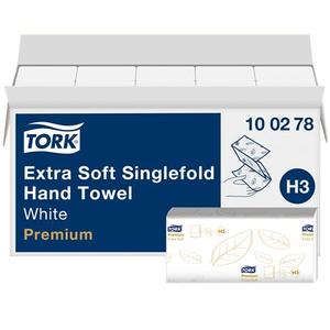 K&eacute;zt&ouml;rlő 2 r&eacute;tegű, Z hajt&aacute;s&uacute;, TORK Extra Soft Singlefold Pr&eacute;mium H3,
